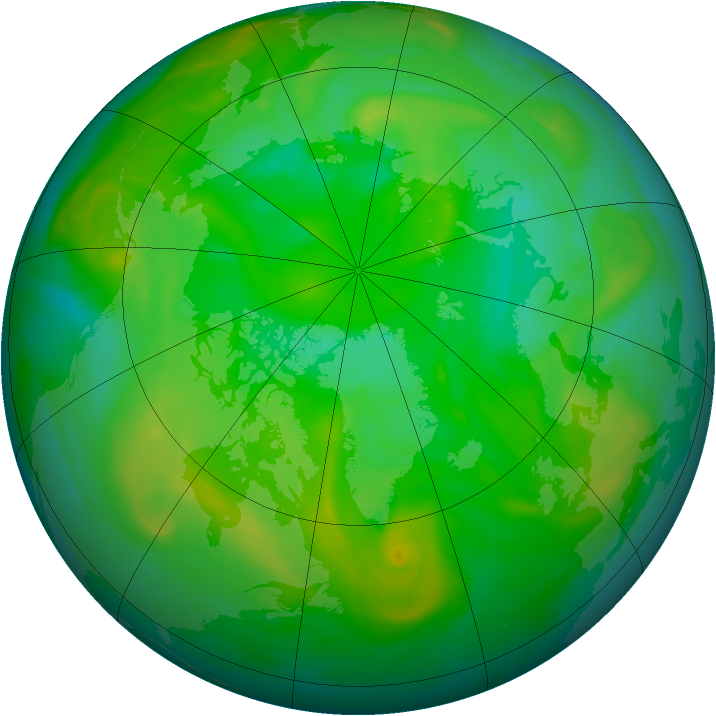 Arctic ozone map for 10 July 2007
